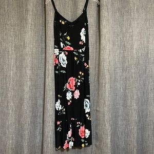 Black floral flowy dress